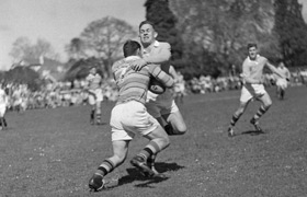 New Zealand Harlequins Rugby Club - History - 1951 Vs Barbarians Action shot