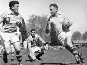 New Zealand Harlequins Rugby Club - History - 1951 Vs Barbarians Action shot