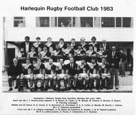New Zealand Harlequins Rugby Club - History - 1983 Harlequin RFC Team Photo