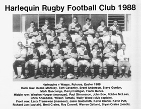 New Zealand Harlequins Rugby Club - History - 1988 Harlequins RFC Team Photo